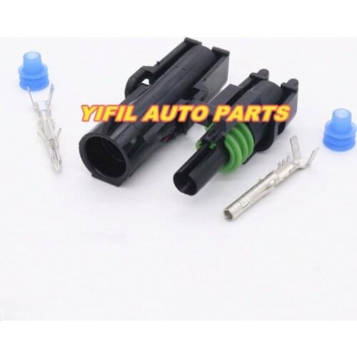 10 pcs 1 Pin DJ3011Y-2.5-11/21 Female Male Weather Pack Electrical Wire 2.5 Connector Plug Sealed Wiring Automobile Connectors