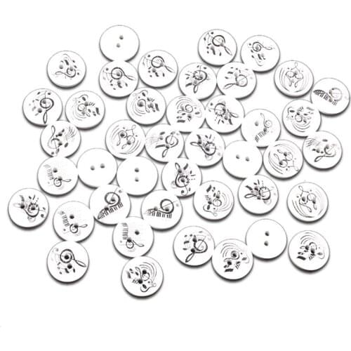 100pcs Mixed Wooden Round Buttons For Clothing Needlework Scrapbooking Wood Botones Decorative Crafts Diy Accessories