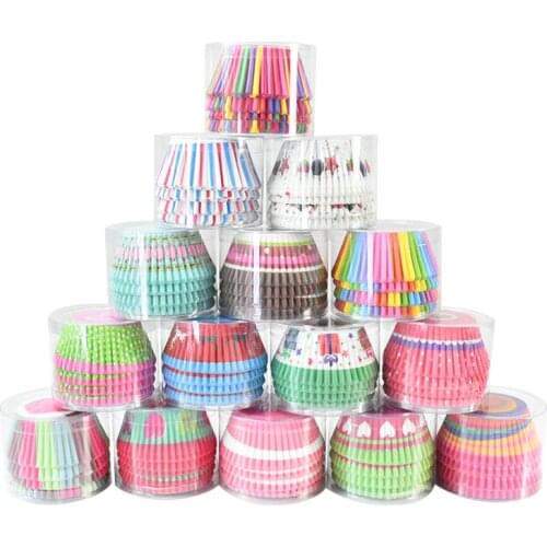 100Pcs/Pack Muffin Cake Wrapping Cups 7cm Paper Birthday Party DIY Kitchen Baking Cake Place Mould Cupcake Cake Dessert Mold