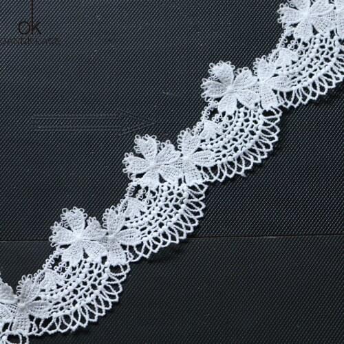 2 Yards High quality Water Soluble Lace Trim Braid Lace DIY Garment Accessories Embroidery Fabric Lace Trims