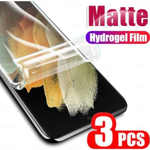 3PCS Safety Film For Samsung Galaxy S21 Ultra Matte Hydrogel Film SAMSUN S21+ S 21 Plus Frosted Soft Film Not Protective Glass