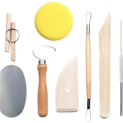 8 Pieces Pottery Tools and Clay Sculpting Tool Set Clay Ceramics Molding Tools Wood Knife Pottery Tool Practical