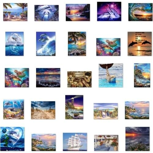 A48263 chair seaside cross stitch kit people 18ct 14ct 11ct count canvas stitches embroidery DIY handmade needlework