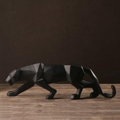 Abstract Resin Panther Statues Sculpture Geometric Resin Leopard Statue Home Decor Creative Gift Craft Ornament Accessories B057