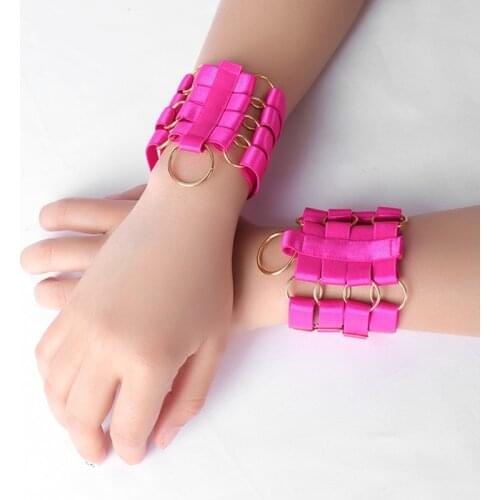 Gothic Punk Style New O-ring Stitching Wristband Harness Christmas Clothing Round and Strappy Cage Bondage Adjust Hand Ornaments