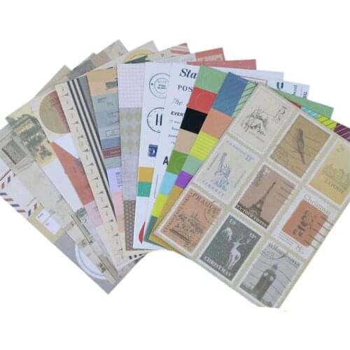 12 Sheets/pack Note Diary Paper Scrapbooking Albums Photo Tag Vintage Stamp Stickers Diary Planner Journal