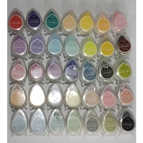 40pcs/lot 40 colors Water Droplets Inkpad Kids Favors Ink Stamp Pads Colorful DIY Scrapbooking Inkpad For Photo Album Decoration