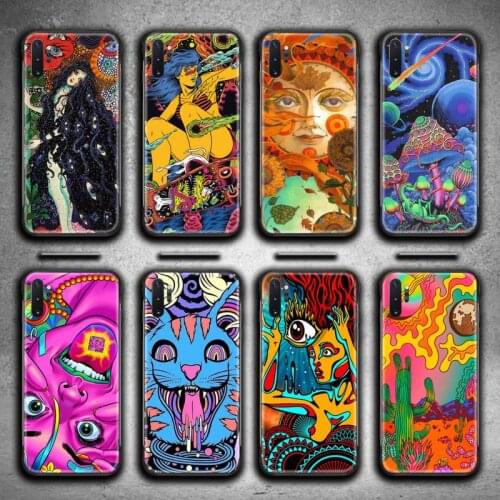 Colourful Psychedelic Trippy Art Phone Case For Samsung Galaxy Note20 ultra 7 8 9 10 Plus lite M51 M21 M31 J8 2018 Prime