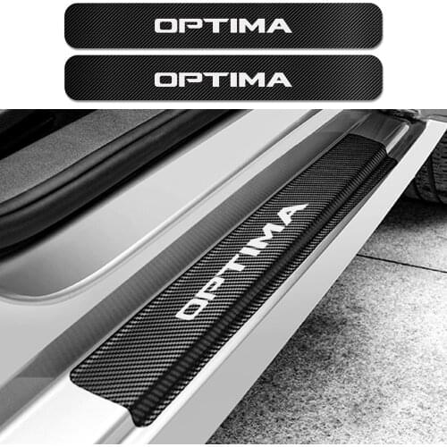 For Kia Optima 4PCS Car Door Sill Scuff Plate Guard Stickers Auto Anti Scratch Protector Decal Carbon Fiber Film Car Accessories