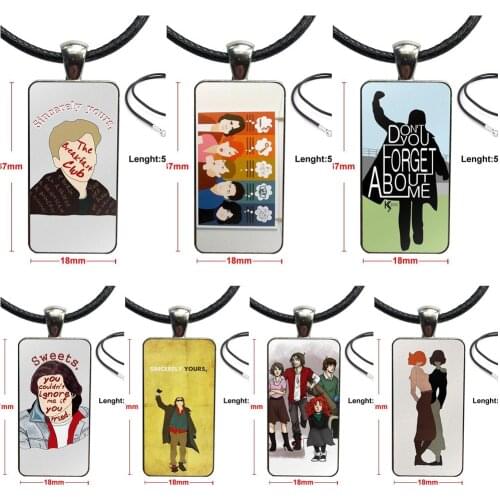 For Men Women The Breakfast Club Art Print By Djayk Fashion Glass Cabochon Pendant Rectangle Necklace Choker Necklace Jewelry