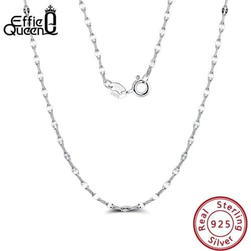 Effie Queen 45cm 925 Sterling Silver Necklace with 3mm Twist Flake Chain Necklace for Pendant Jewelry Woman Gift Wholesale SC26