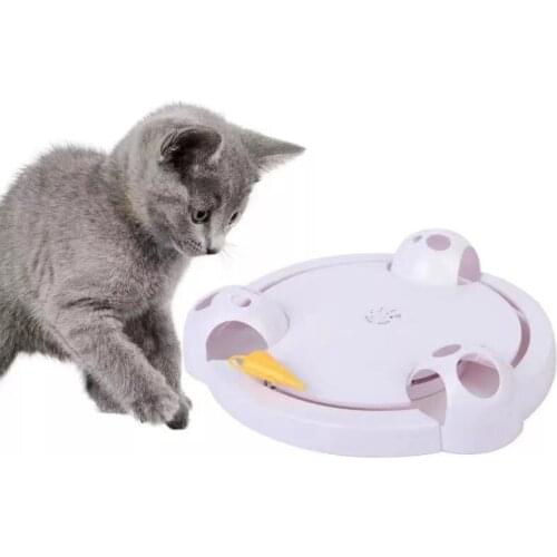 New Pet Electric Cat and Mouse Amusement Turntable Crazy Funny Cat Automatic Turntable Pet Intelligent Interactive Pet Toys