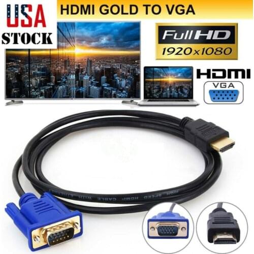 HD 1080P HDMI-compatible to VGA Adapter Cable Male To Famale Converter Converter Adapter to Video Audio For PC Laptop Tablet