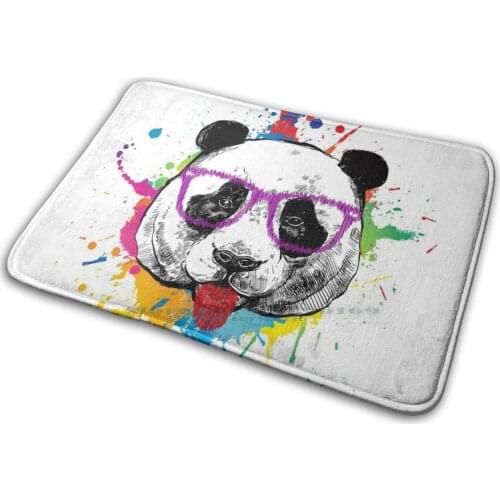 Panda Hipster Mat Rug Carpet Anti-Slip Bedroom Entrance Door Mat Panda Animal Panda Cute Cute Animal Bear Cute Bear Paint
