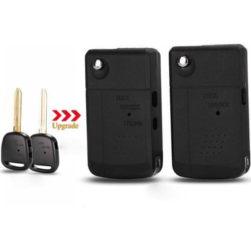 Kutery 10pcs 1/2 Buttons Modified Flip Folding Remote Car Key Shell Case For Toyota Carina Estima Harrier Previa Corolla