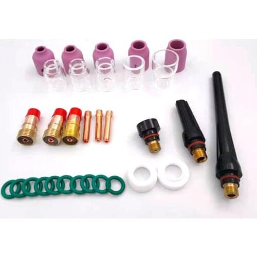 31x Welding Torch Kit Stubby Gas Lens for WP-17/18/26 Durable Accs