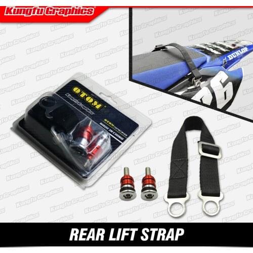 KUNGFU GRAPHICS Rear Tugger Strap Lift Belt for Dirt Bike CRF YZF YZFX WR RMZ Motocross Enduro Off-road