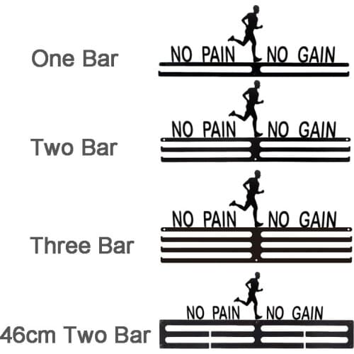 NO PAIN NO GAIN Display Running Sports Marathon Medal Hanger