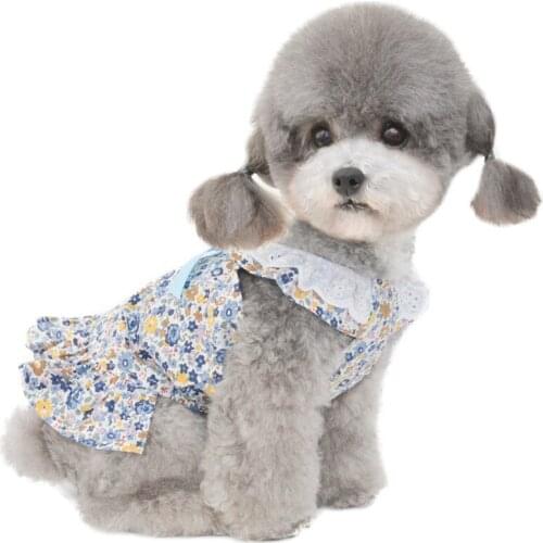 Cute Floral Dog Dress Summer Cat Dog Clothes Puppy Skirt Apparel Yorkshire Chihuahua Pomeranian Maltese Poodle Costume Clothing