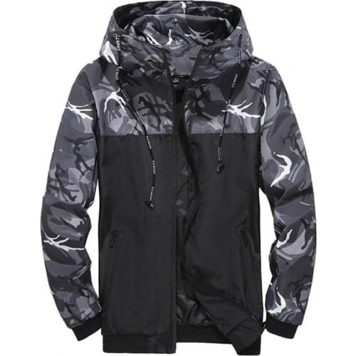 Men Jackets Long Sleeve Camouflage Waterproof Great Cardigan Male Stylish Hooded Sweatshirt Smooth Coats Autumn
