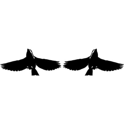 Flying Bird Left and Right Decals High Quality Car Window Decoration Personality Pvc Waterproof Decals Black/white, 15cm*7cm
