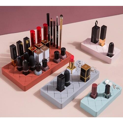 24 Grids Silicone Lipstick Storage Rack Desktop Cosmetic Box Creative Multi-grids Eyebrow Pencil Lip Gloss Organizer and Holder