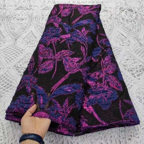 New 5Yards Brocade Lace Fabric Jacquard Material African Organza Cloth Nigerian French Tulle Net Tissus Dentelle Africaine DJO15