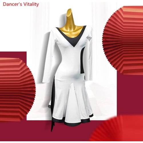 Latin Dance Clothes Womens Sense of Backless Dress Latin Competition Clothes Adult New Dress Dance Costumes