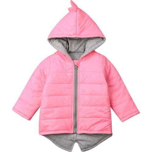 Kids Toddler Baby Girls Boys clothes Hooded Zipper long sleeve pocket Coat autumn cotton Dinosaur print Outwear one pieces
