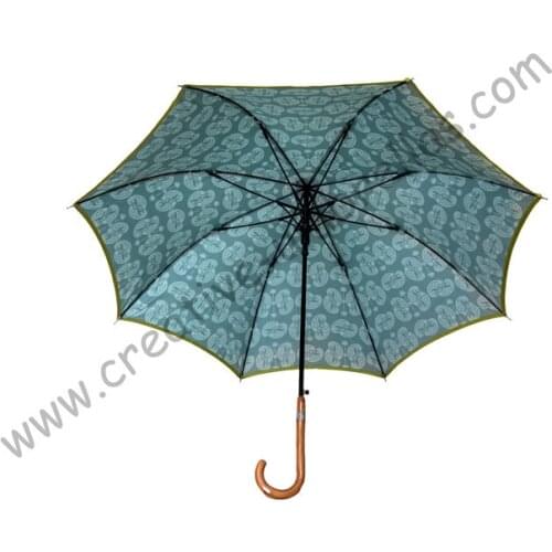 3pcs/lot)Straight rattan umbrellas,210T pongee Damascus printed design,auto open,70T alloy shaft for cane parasol,rattan handle