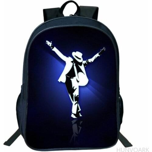 16 inch Michael Jackson Printing Laptop Rucksack Kids Boys Girls School Shoulder Bags Student Daily Travel Knapsack Mochila