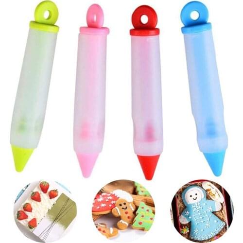 Silicone Food Writing Pen Chocolate Decorating tools Cake Mold Cream cup, cookie Icing Piping Pastry Nozzles kitchen accessories