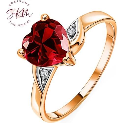 SKM Brand designer rings for women 14k rose gold luxury Engagement rings designer Promise Luxury Fine Jewelry