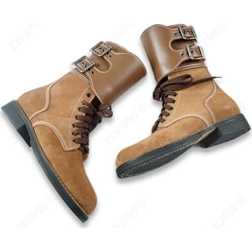 Tomwang2012. WW2 US Army USMC M1943 GI Rough Out Double Buckle Boots American Leather Boots Military Reenactments High Quality
