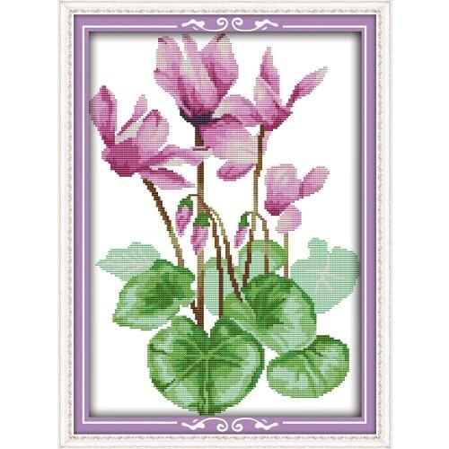 Everlasting Love Purple Flower Chinese Cross Stitch Kits Ecological Cotton Clear Stamped Printed 11CT DIY Christmas Decoration