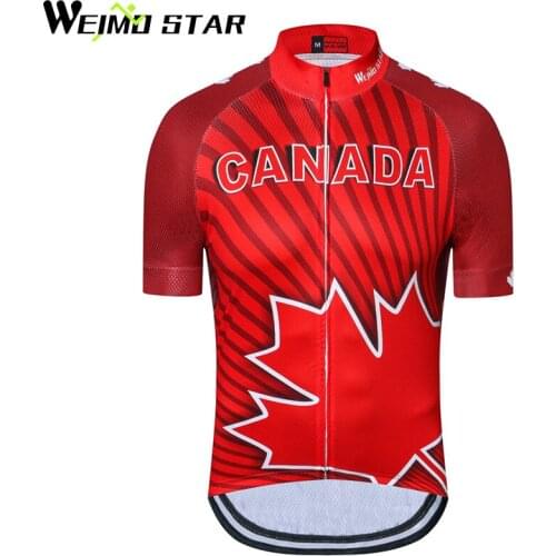 WEIMOSTAR Cycling Jersey Summer Canada Cycling Clothing Riding Sports Bike Jersey Tops Cycling Wear Short Sleeve Ciclismo