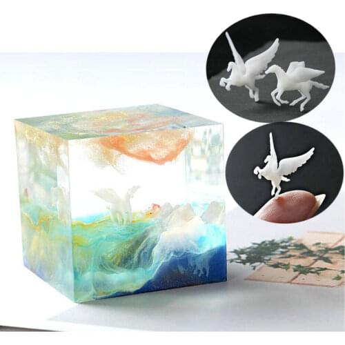 Mini 3D Unicorn Horse Stuff Epoxy Resin Jewelry Pendant DIY Craft Miniature Fillings