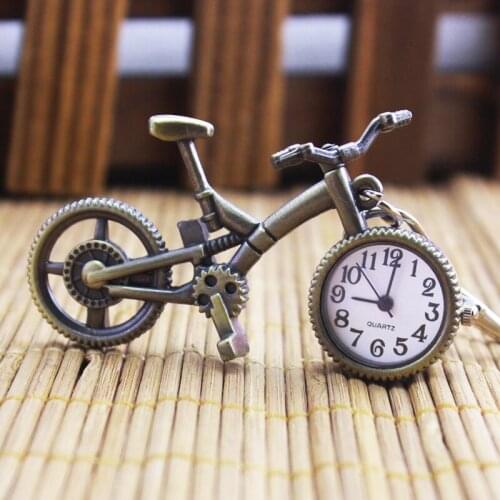 2018 women men students bike quartz watches ladies kids necklace pendant key chains creative fob watches cute birthday gifts