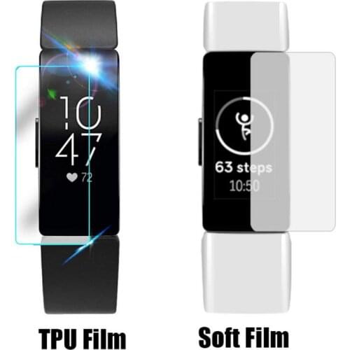 3PCS Transparent TPU Screen Protective Film For Fitbit Inspire Explosion-proof Anti-shock Soft Film HD Crystal Shield Film Case