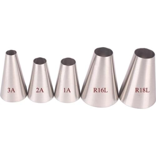 5Pcs/Set Fondant Decor Round Shape Pastry Nozzle Multi Purpose Kitchen Gadgets 304 Stainless Steel Cookies Supplies