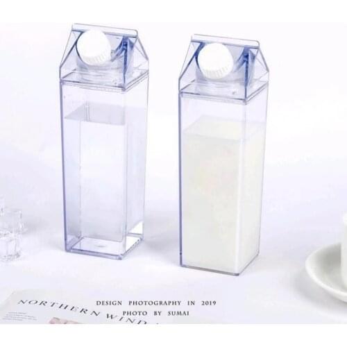 500ml outdoor portable Transparent clear spuare plastic milk bottle water bottle