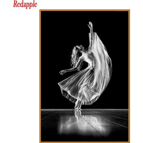 5d diy diamond painting Modern art, black and white dancing woman diamond painting cross stitch mosaic embroidery diamond