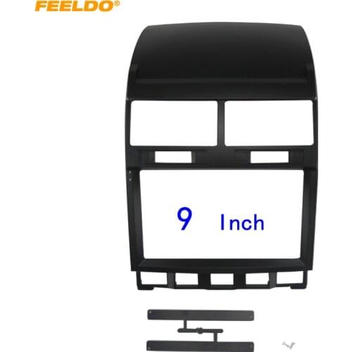 FEELDO Car 2Din Audio Face Plate Fascia Frame For Volkswagen Touareg 03-10 9" Big Screen Radio Stereo Panel Dash Mount Refitting