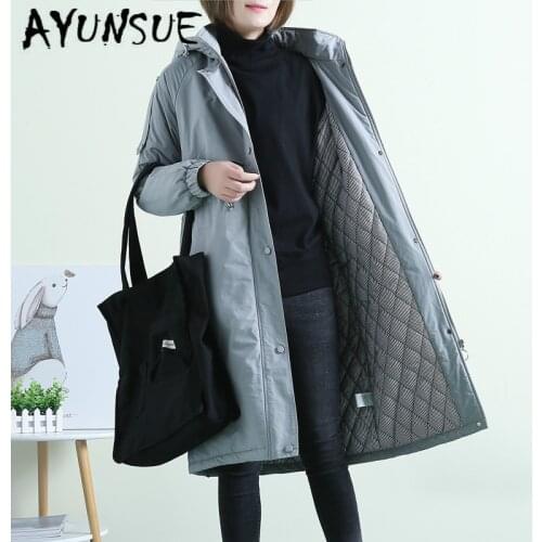 AYUNSUE Winter Jacket Women Long Coat Women 2020 New Korean Parkas Hooded Womens Jackets Abrigos Mujer Invierno 2020 1847 YY1521