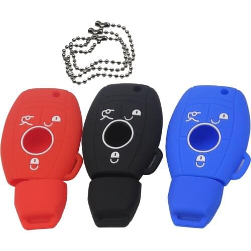 Bilchave 10pcs 3 Buttons Remote Smart Car Key Case Silicone Cover Fob For Mercedes-Benz W203 W211 CLK A C E S Class Slk Cl