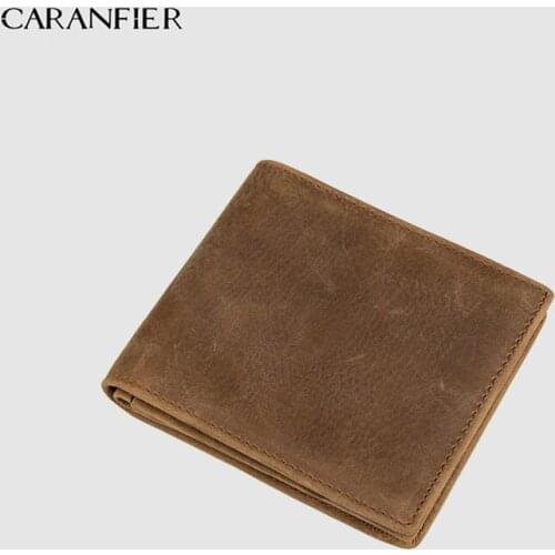 CARANFIER Brand Wallets100% Top Quality Cow Genuine Leather Men Wallets Luxury,dollar Price Short Style Male Purse
