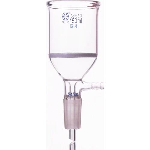 Filtration funnel,with grinding mouth sand board,Capacity 150ml,Joint 24/40,Sand board specifications G4,Bush funnel,sand board