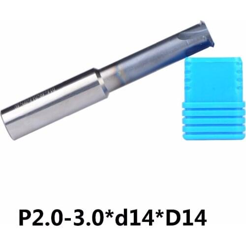 1PC/P2.0-3.0-d14-D14 alloy thread milling cutter 6-Flute alloy thread end mills cutting Tools for metric P2.0-3.0mm pitch Tools