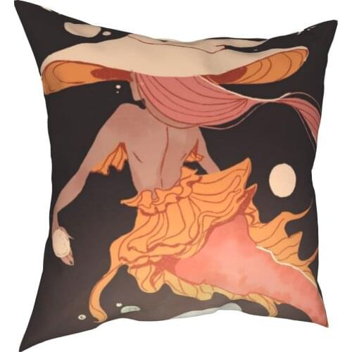 Halloween Horror pillow Mermaid Witch Halloween printing pillow living room Halloween Witch decorative pillow case