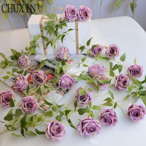 30PCS silk rose flower heads DIY artificial fake flower wedding open ceremony hotel venue background door simulation decoration